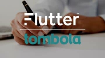 Flutter Entertainment & Tombola Logo Over Hand Signing